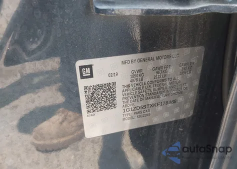 2019 Chevrolet Malibu Lt из США, поврежденный, VIN 1G1ZD5STXKF178488